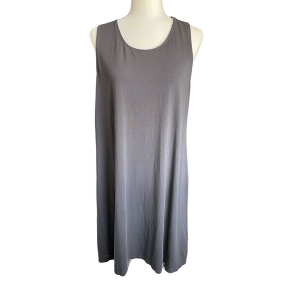J. Jill Stretch Petite Tank Dress Gray Sleeveless Size Large - Picture 1 of 5